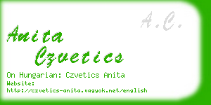 anita czvetics business card
